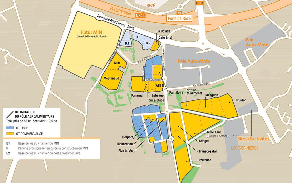 Plan du pôle agroalimentaire Nantes Métropole juin 2018